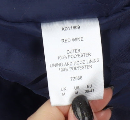 Collon Women's Red Parka Coat M - Hooded, Pockets, Long Sleeve
