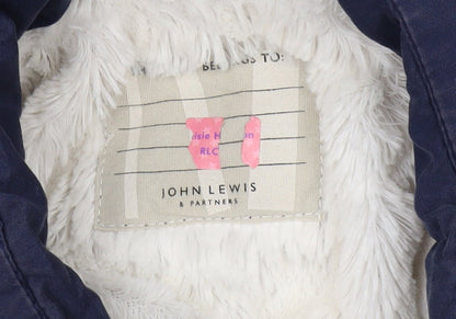 John Lewis Girls Blue Parka Jacket 5 Years