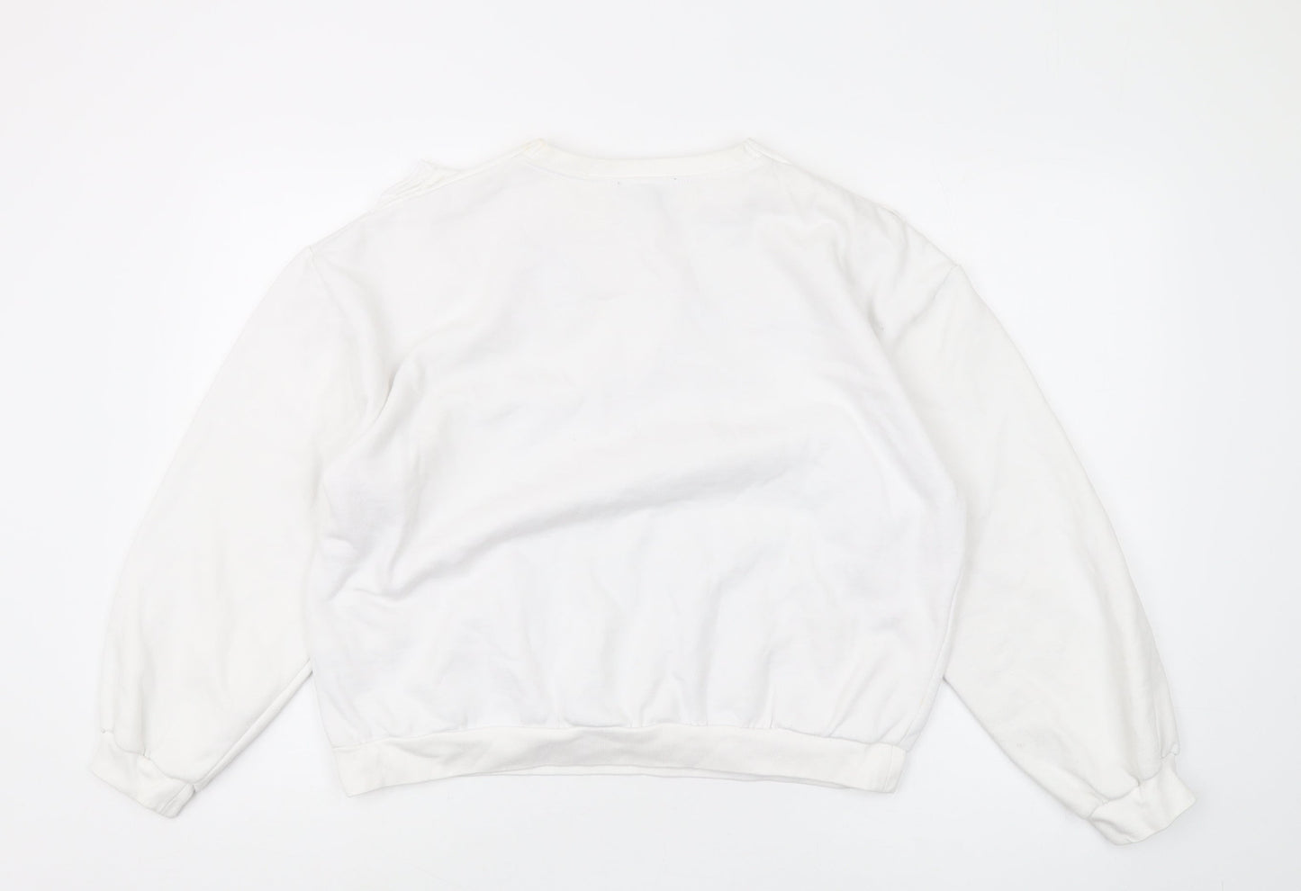 Zara Women’s White Disney Sweatshirt S Ruffle Accents