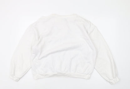 Zara Women’s White Disney Sweatshirt S Ruffle Accents