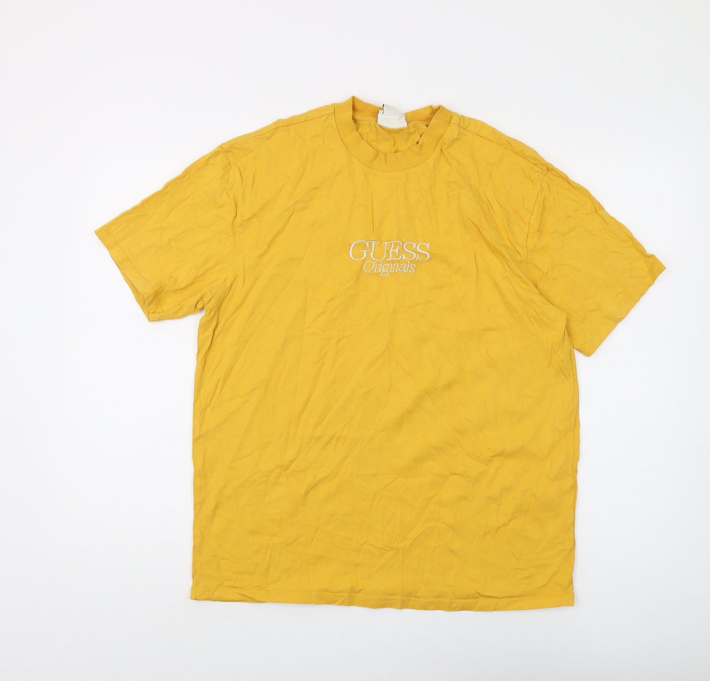 Mens UK Size S GUESS Yellow  T-Shirt