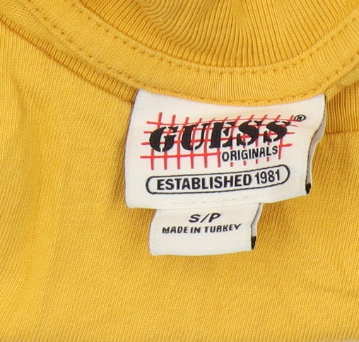 Mens UK Size S GUESS Yellow  T-Shirt