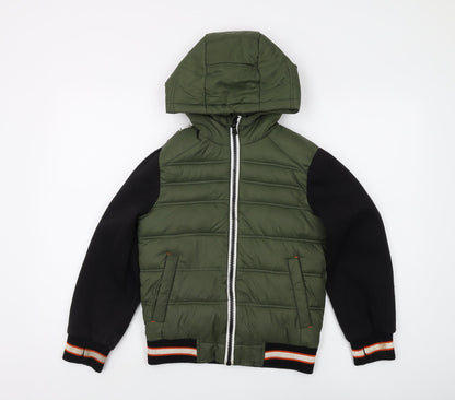 Michael Kors Boys Green Puffer Jacket Hooded Size 8 Years