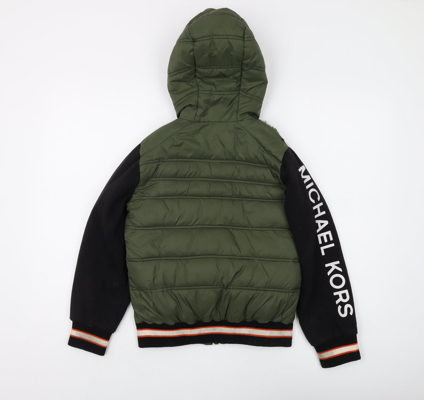 Michael Kors Boys Green Puffer Jacket Hooded Size 8 Years