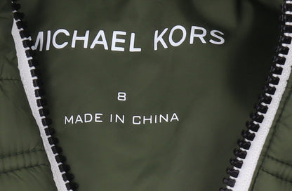 Michael Kors Boys Green Puffer Jacket Hooded Size 8 Years