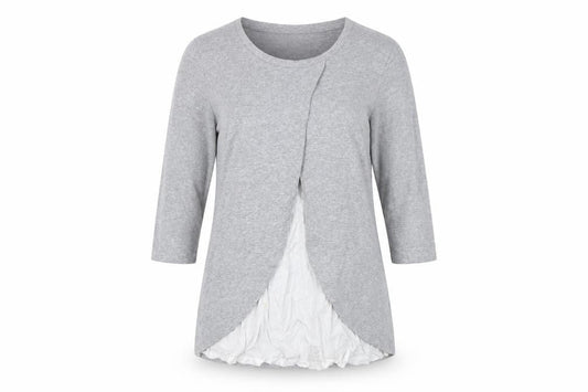 ESMARA Grey Women's Top Size 12 Jersey 3/4 Sleeve