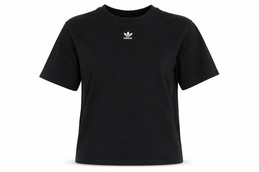 Front view of Adidas Black unisex xs t-shirt casual style crew neck
