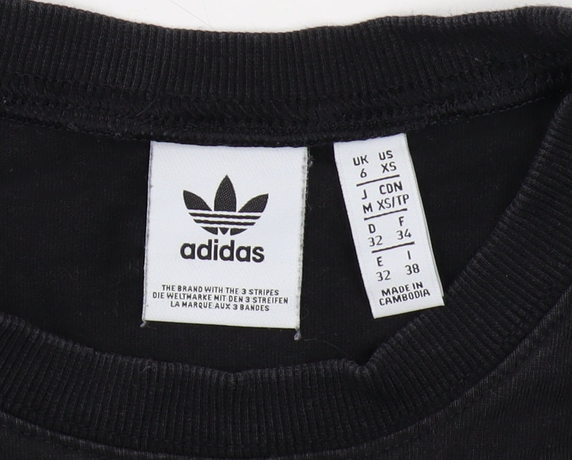 Adidas Black Unisex XS T-Shirt Casual Style Crew Neck