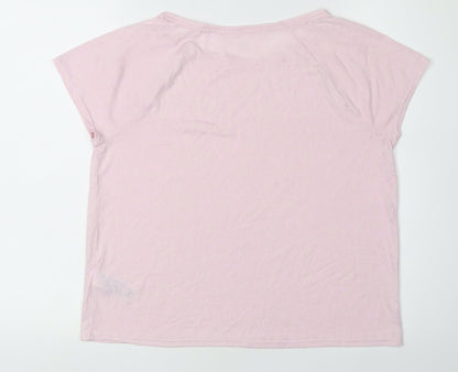 Womens UK Size 12 Marks and Spencer Pink Basic T-Shirt