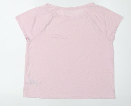 Womens UK Size 12 Marks and Spencer Pink Basic T-Shirt