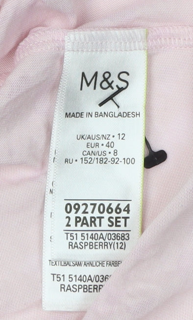 Womens UK Size 12 Marks and Spencer Pink Basic T-Shirt
