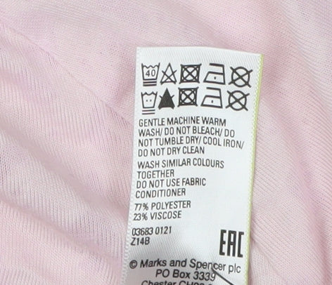Womens UK Size 12 Marks and Spencer Pink Basic T-Shirt