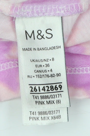 Womens UK Size 8 Marks and Spencer Pink Basic T-Shirt
