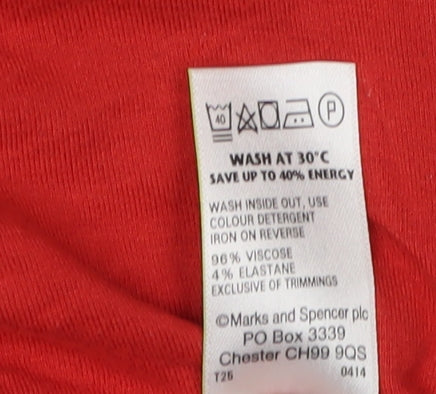 Womens UK Size 14 Marks and Spencer Red Basic Tank