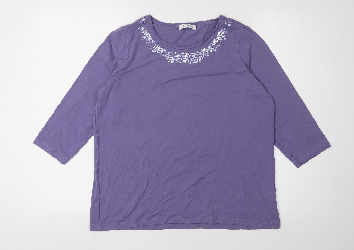 Womens UK Size 16 Marks and Spencer Purple Basic T-Shirt