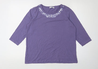 Womens UK Size 16 Marks and Spencer Purple Basic T-Shirt