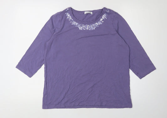 Womens UK Size 16 Marks and Spencer Purple Basic T-Shirt