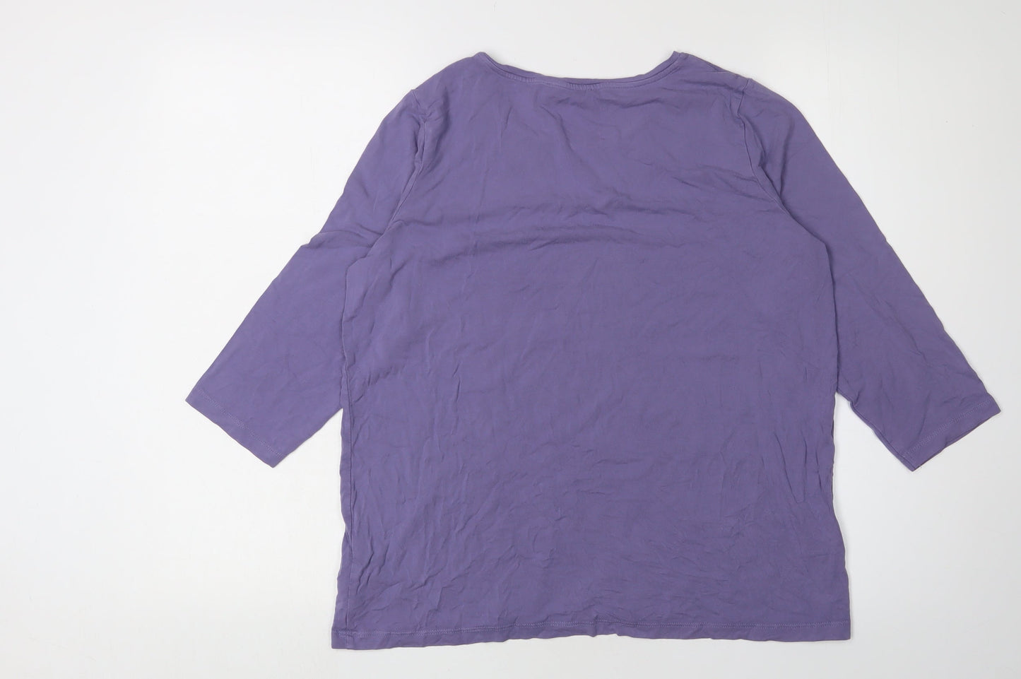 Womens UK Size 16 Marks and Spencer Purple Basic T-Shirt
