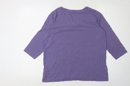 Womens UK Size 16 Marks and Spencer Purple Basic T-Shirt