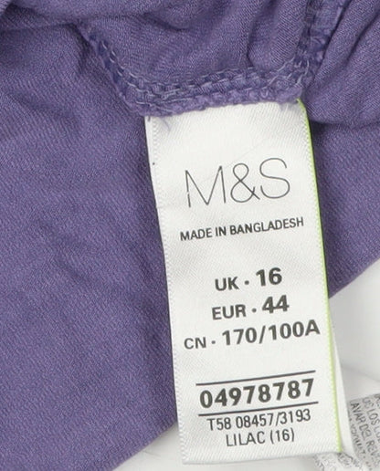 Womens UK Size 16 Marks and Spencer Purple Basic T-Shirt
