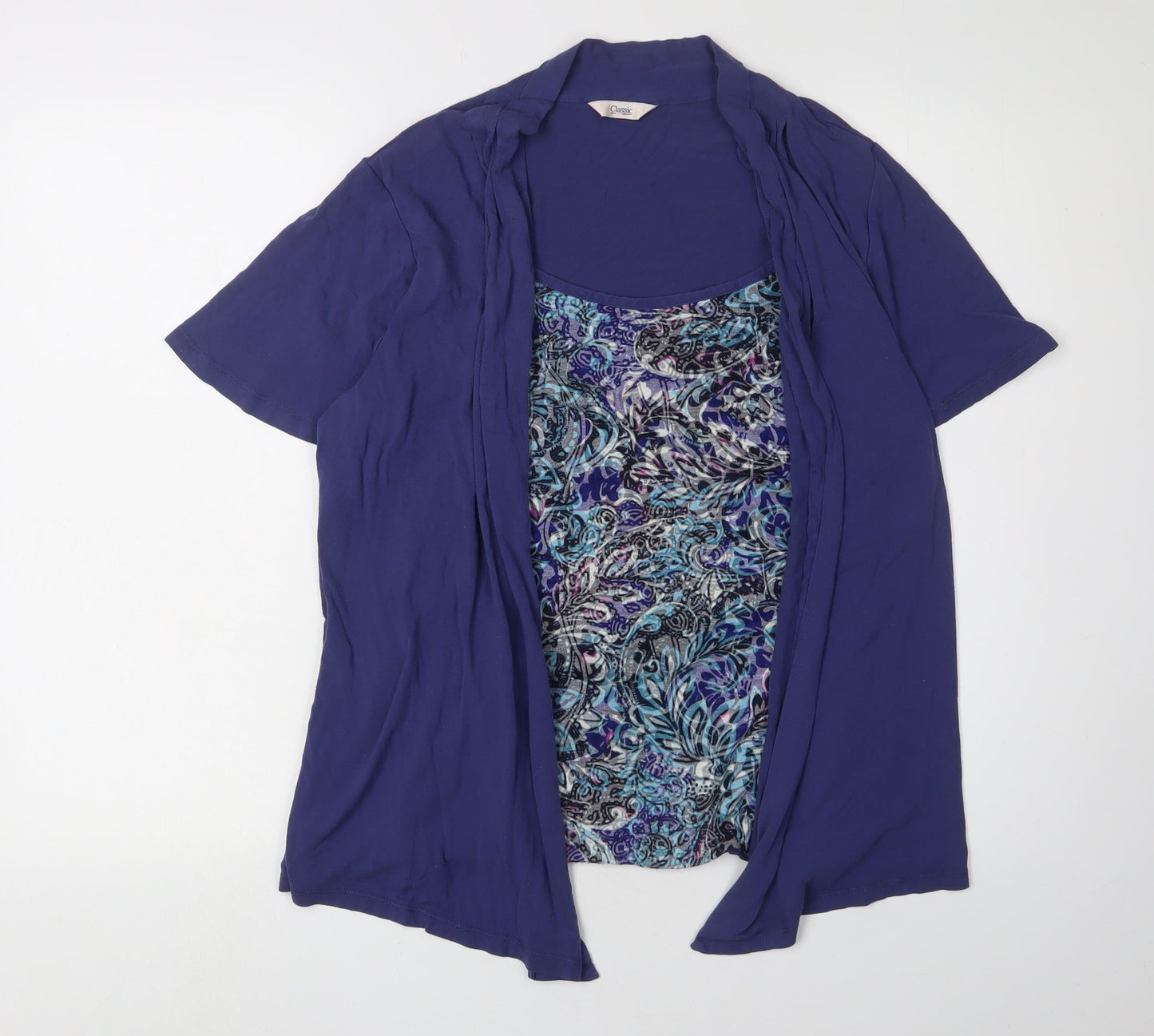 Womens UK Size 14 Marks and Spencer Blue Basic T-Shirt