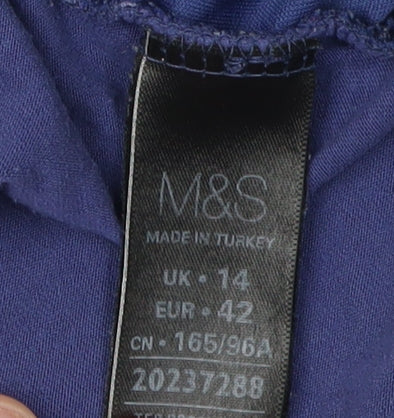 Womens UK Size 14 Marks and Spencer Blue Basic T-Shirt