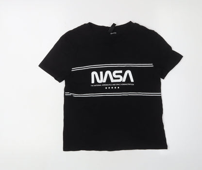 Womens UK Size XS H&M Black Basic T-Shirt