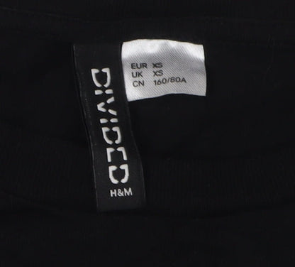 Womens UK Size XS H&M Black Basic T-Shirt