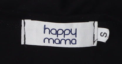 Happy Mama Women's Black Maternity T-Shirt, Size S