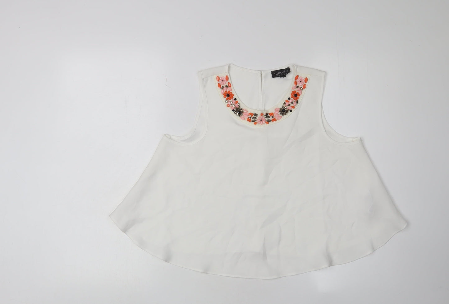 Womens UK Size UK 10 Topshop White Basic Blouse