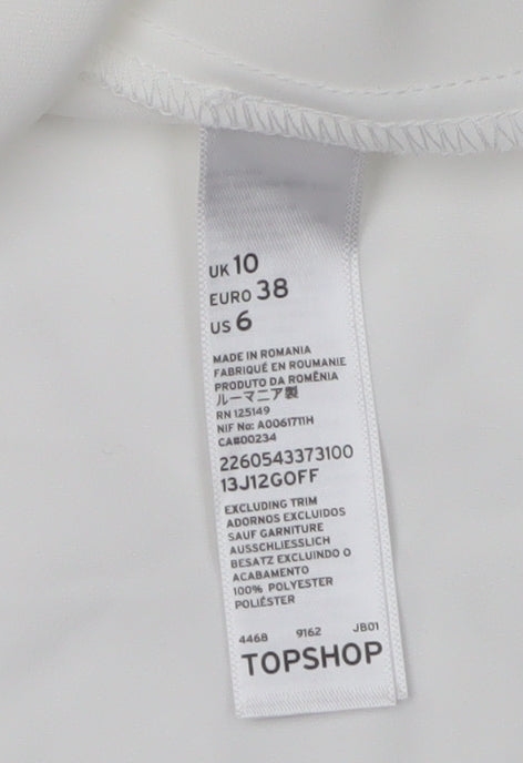 Womens UK Size UK 10 Topshop White Basic Blouse