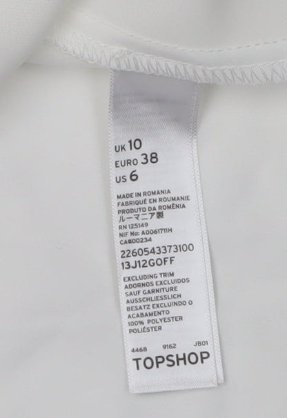 Womens UK Size UK 10 Topshop White Basic Blouse