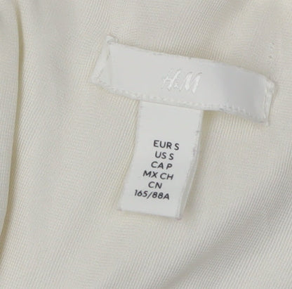 H&M Women's Ivory Slip Dress, Size S, Strappy, V-Neck