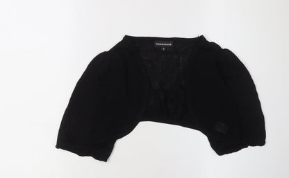 Womens UK Size 12 Warehouse Black Shrug Cardigan