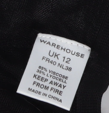 Womens UK Size 12 Warehouse Black Shrug Cardigan