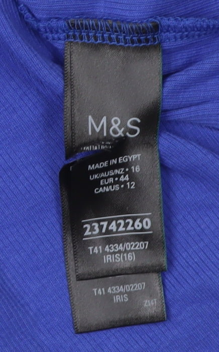 Womens UK Size 16 Marks and Spencer Blue Camisole Tank