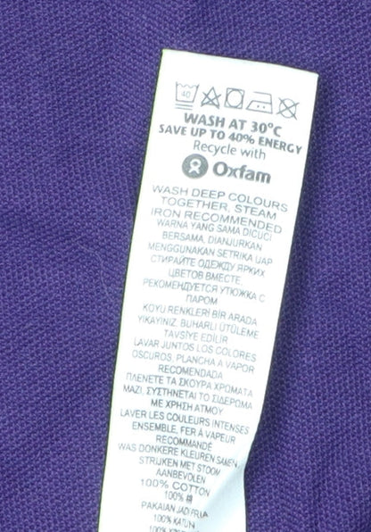 Marks and Spencer Men's Purple Polo Shirt Medium