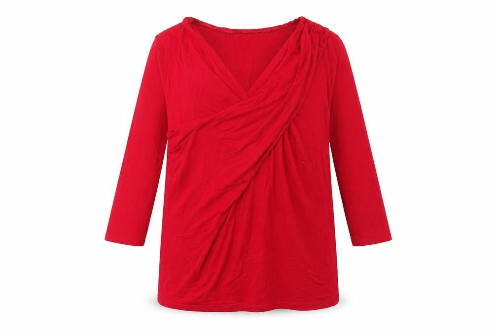 Womens UK Size 16 Debenhams Red Wrap Blouse