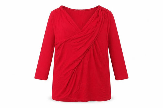Womens UK Size 16 Debenhams Red Wrap Blouse
