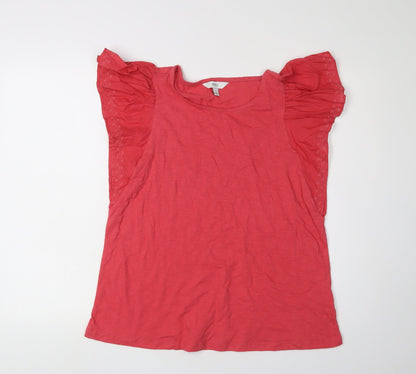 Womens UK Size 10 Marks and Spencer Red Basic T-Shirt