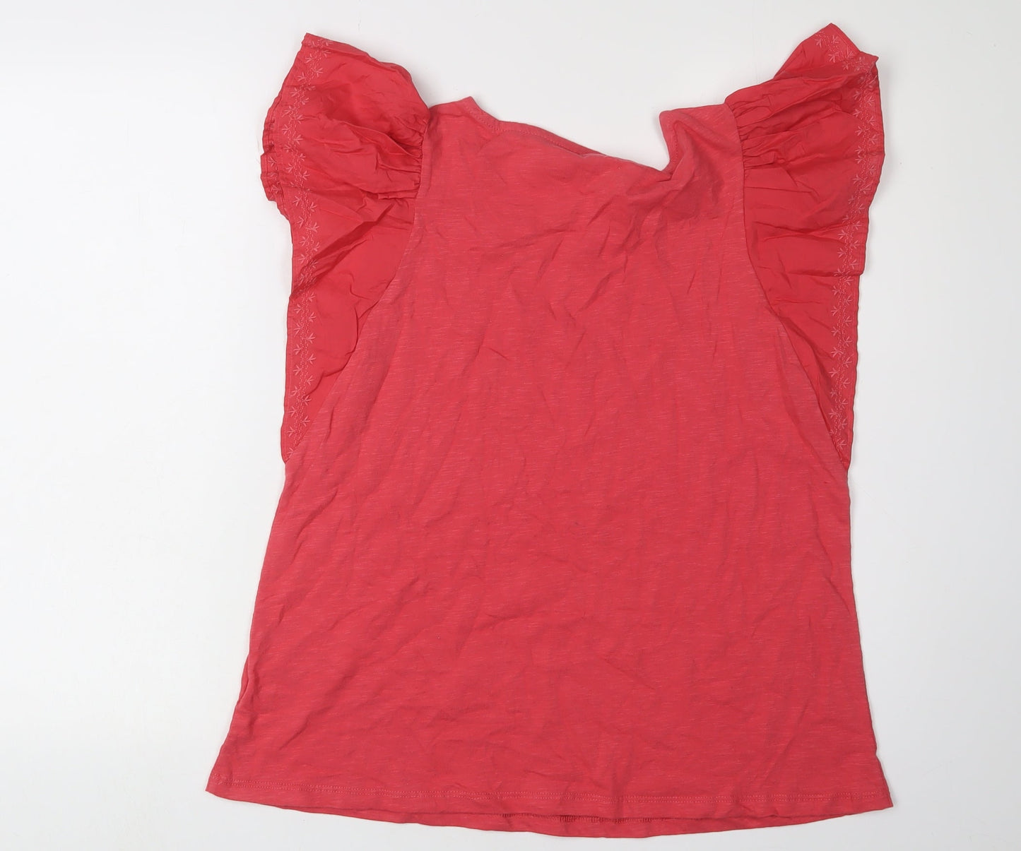 Womens UK Size 10 Marks and Spencer Red Basic T-Shirt