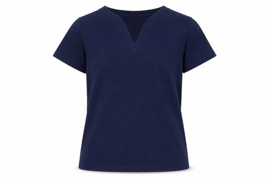Womens UK Size M Isle Blue Basic T-Shirt