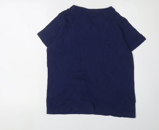 Womens UK Size M Isle Blue Basic T-Shirt