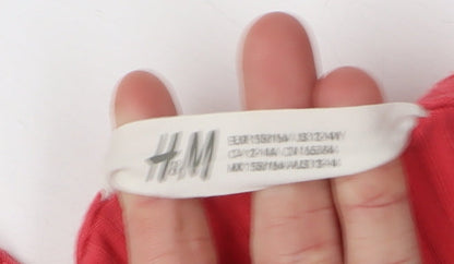H&M Girls Red Button-Up Cropped T-Shirt Size 12