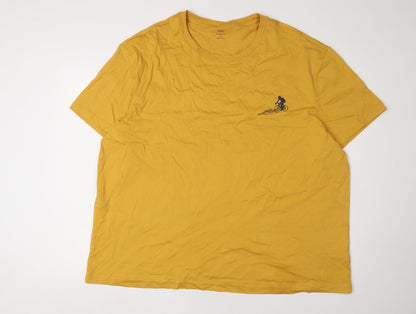 Marks and Spencer Yellow Sports T-Shirt, 3XL, Graphic Print