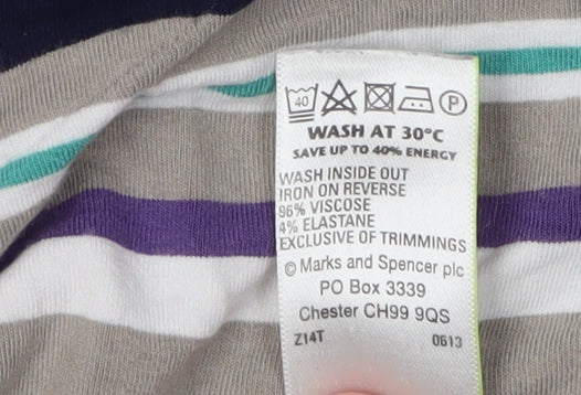 Womens UK Size 12 Marks and Spencer Multicoloured Basic T-Shirt