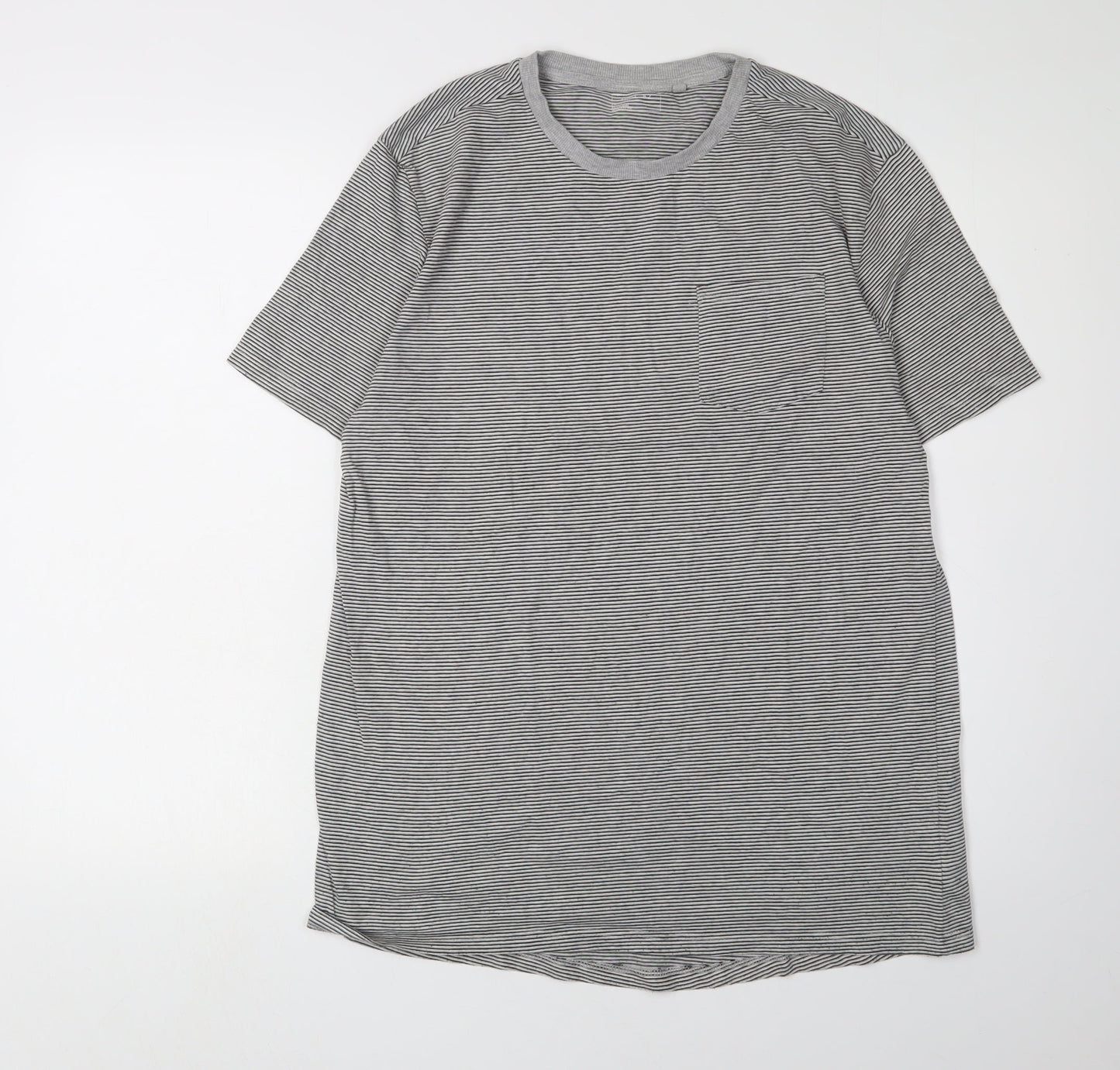 Next Unisex Kids Grey Striped T-Shirt 16 Years Basic Tee