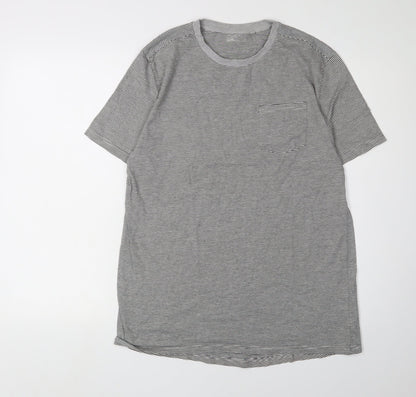 Next Unisex Kids Grey Striped T-Shirt 16 Years Basic Tee