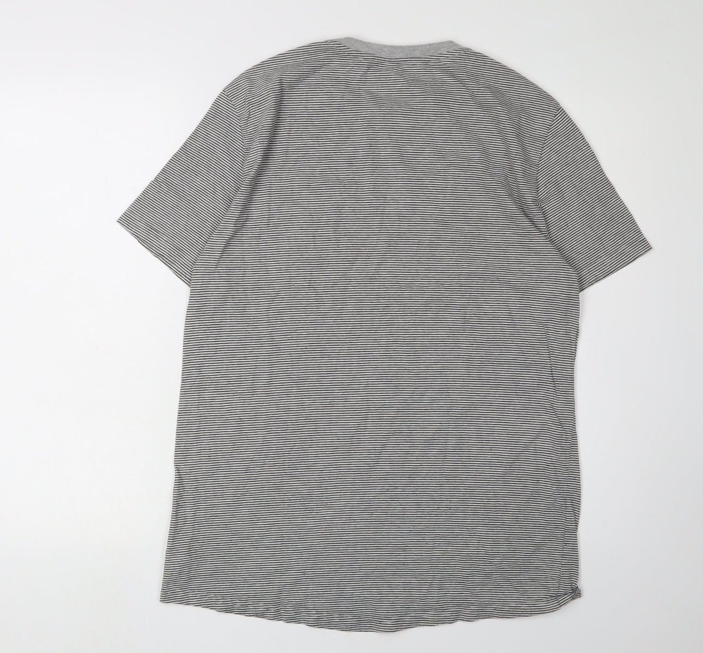 Next Unisex Kids Grey Striped T-Shirt 16 Years Basic Tee