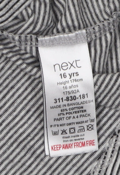 Next Unisex Kids Grey Striped T-Shirt 16 Years Basic Tee